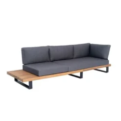 ALUXE Salon De Jardin En Bois D'acacia Et Pieds En Aluminium, Canapé D'angle Et Une Table Basse -Le Coin Jardin aluxe salon de jardin en bois d acacia et pieds en aluminium canape d angle et une table basse 3584170443951 438568