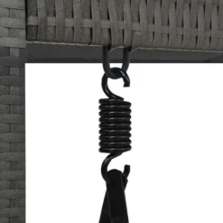 Balancelle à 3 Places De Jardin Avec Auvent Résine Tressée Gris -Le Coin Jardin balancelle a 3 places de jardin avec auvent resine tressee gris 3666722181068 1217100