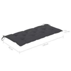 Balancelle Avec Coussin Anthracite 170 Cm Bois De Teck Solide -Le Coin Jardin balancelle avec coussin anthracite 170 cm bois de teck solide 8720286268018 1192282