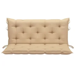 Balancelle Avec Coussin Beige 120 Cm Bois De Teck Solide -Le Coin Jardin balancelle avec coussin beige 120 cm bois de teck solide 3666722779883 1207756