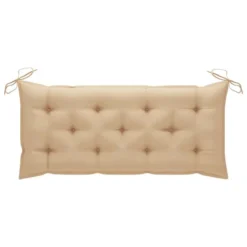 Balancelle Avec Coussin Beige 120 Cm Bois De Teck Solide -Le Coin Jardin balancelle avec coussin beige 120 cm bois de teck solide 3666722779883 1207758
