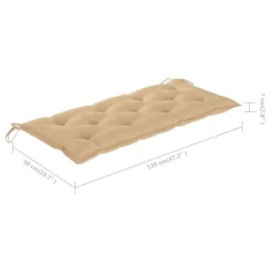 Balancelle Avec Coussin Beige 170 Cm Bois De Teck Solide -Le Coin Jardin balancelle avec coussin beige 170 cm bois de teck solide 8720286268049 1210935