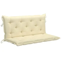 Balancelle Avec Coussin Blanc Crème 120 Cm Bois De Teck Solide -Le Coin Jardin balancelle avec coussin blanc creme 120 cm bois de teck solide 3666722780209 1192213