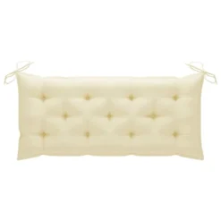 Balancelle Avec Coussin Blanc Crème 120 Cm Bois De Teck Solide -Le Coin Jardin balancelle avec coussin blanc creme 120 cm bois de teck solide 3666722780209 1192216
