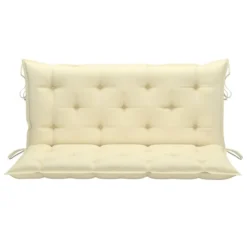 Balancelle Avec Coussin Blanc Crème 170 Cm Bois De Teck Solide -Le Coin Jardin balancelle avec coussin blanc creme 170 cm bois de teck solide 8720286268032 1192286