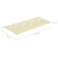 Balancelle Avec Coussin Blanc Crème 170 Cm Bois De Teck Solide -Le Coin Jardin balancelle avec coussin blanc creme 170 cm bois de teck solide 8720286268032 1192294