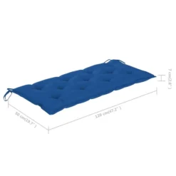 Balancelle Avec Coussin Bleu 120 Cm Bois De Teck Solide -Le Coin Jardin balancelle avec coussin bleu 120 cm bois de teck solide 3666722778640 1192271