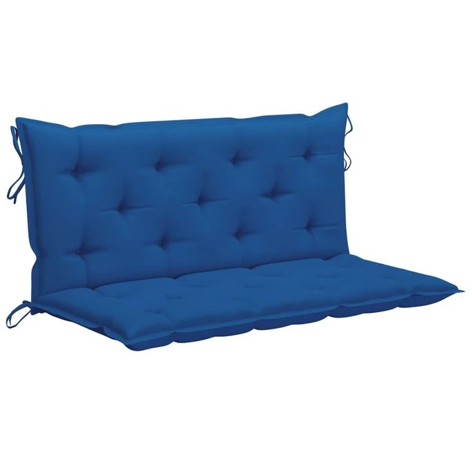 Balancelle Avec Coussin Bleu 170 Cm Bois De Teck Solide 6 Balancelle Avec Coussin Bleu 170 Cm Bois De Teck Solide – Image 6