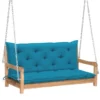 Balancelle Avec Coussin Bleu Clair 120 Cm Bois De Teck Solide