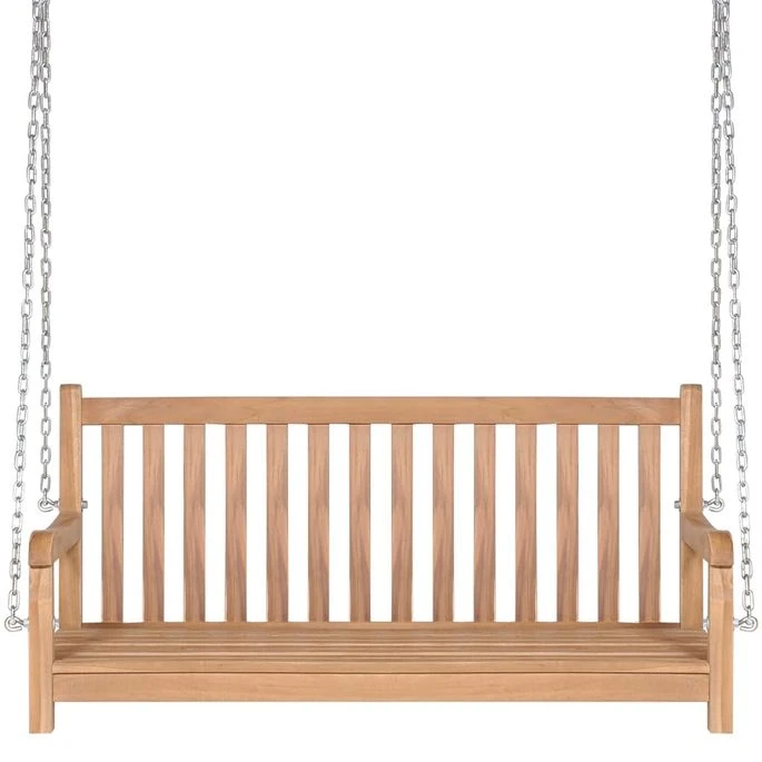 Balancelle Avec Coussin Bleu Clair 120 Cm Bois De Teck Solide 8 Balancelle Avec Coussin Bleu Clair 120 Cm Bois De Teck Solide – Image 8