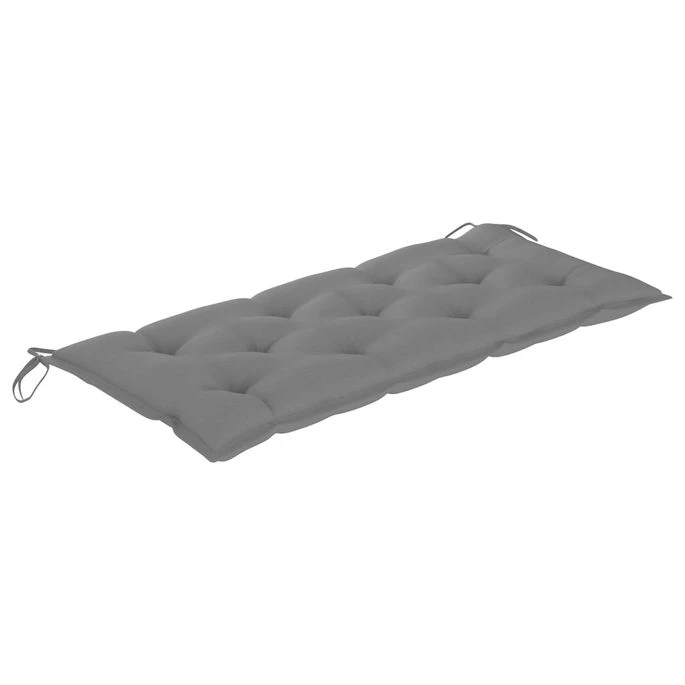 Balancelle Avec Coussin Gris 120 Cm Bois De Teck Solide 4 Balancelle Avec Coussin Gris 120 Cm Bois De Teck Solide – Image 4
