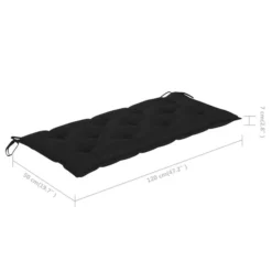 Balancelle Avec Coussin Noir 120 Cm Bois De Teck Solide -Le Coin Jardin balancelle avec coussin noir 120 cm bois de teck solide 3666722779463 1207789
