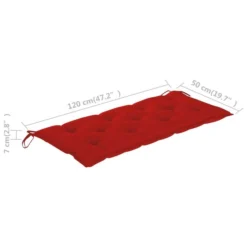 Balancelle Avec Coussin Rouge 170 Cm Bois De Teck Solide -Le Coin Jardin balancelle avec coussin rouge 170 cm bois de teck solide 8720286268070 1196209