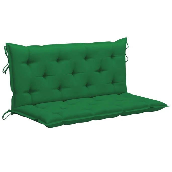 Balancelle Avec Coussin Vert 120 Cm Bois De Teck Solide 2 Balancelle Avec Coussin Vert 120 Cm Bois De Teck Solide – Image 2