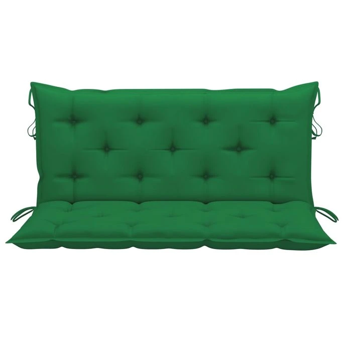 Balancelle Avec Coussin Vert 120 Cm Bois De Teck Solide 3 Balancelle Avec Coussin Vert 120 Cm Bois De Teck Solide – Image 3