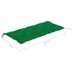 Balancelle Avec Coussin Vert 170 Cm Bois De Teck Solide -Le Coin Jardin balancelle avec coussin vert 170 cm bois de teck solide 8720286268063 1207813