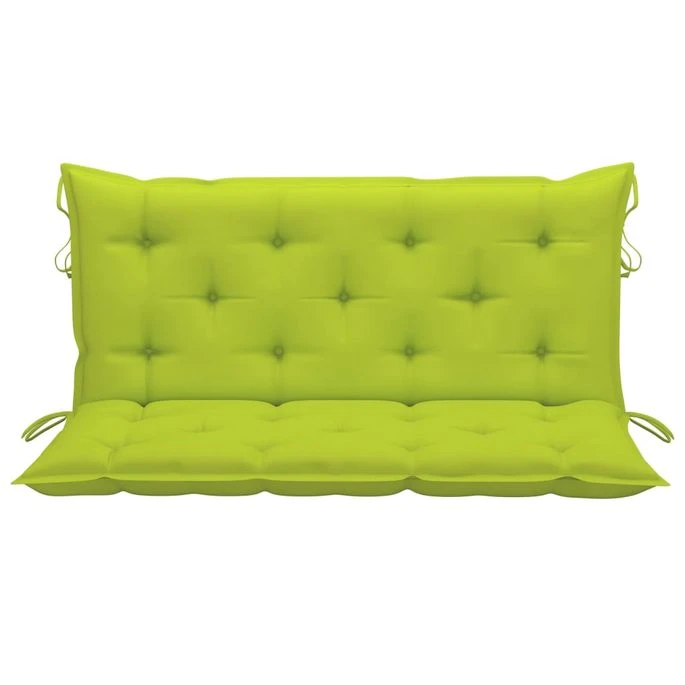 Balancelle Avec Coussin Vert Vif 120 Cm Bois De Teck Solide 3 Balancelle Avec Coussin Vert Vif 120 Cm Bois De Teck Solide – Image 3
