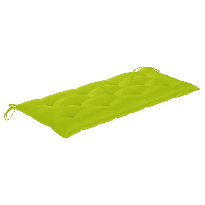 Balancelle Avec Coussin Vert Vif 120 Cm Bois De Teck Solide 4 Balancelle Avec Coussin Vert Vif 120 Cm Bois De Teck Solide – Image 4