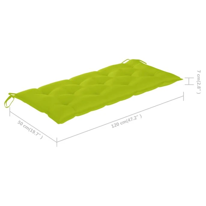 Balancelle Avec Coussin Vert Vif 120 Cm Bois De Teck Solide 12 Balancelle Avec Coussin Vert Vif 120 Cm Bois De Teck Solide – Image 12