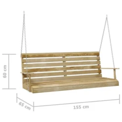 Balancelle Bois De Pin Imprégné 155x65x60 Cm -Le Coin Jardin balancelle bois de pin impregne 155x65x60 cm 3666722202268 1166816