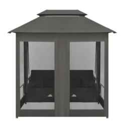 Balancelle Convertible à Auvent Anthracite 220x160x240 Cm Acier -Le Coin Jardin balancelle convertible a auvent anthracite 220x160x240 cm acier 3666722178013 1220054