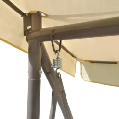 Balancelle Convertible D'extérieur Avec Auvent Blanc Sable -Le Coin Jardin balancelle convertible d exterieur avec auvent blanc sable 3666722184564 1212015