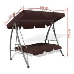 Balancelle Convertible D'extérieur Et Auvent Voûte à Motif Café -Le Coin Jardin balancelle convertible d exterieur et auvent voute a motif cafe 8718475877486 1353755