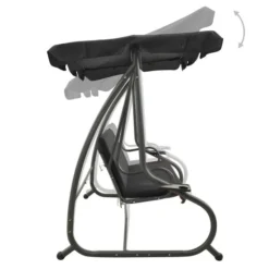 Balancelle D'extérieur Avec Auvent Anthracite -Le Coin Jardin balancelle d exterieur avec auvent anthracite 3666722202671 1166389