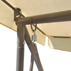 Balancelle D'extérieur Avec Auvent Blanc Sable 3 -Le Coin Jardin balancelle d exterieur avec auvent blanc sable 3666722184588 1212001