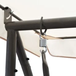 Balancelle D'extérieur Avec Auvent Blanc Sable 2 -Le Coin Jardin balancelle d exterieur avec auvent blanc sable 8718475709169 1217616