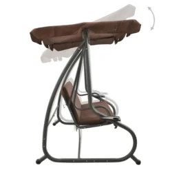 Balancelle D'extérieur Avec Auvent Couleur Café -Le Coin Jardin balancelle d exterieur avec auvent couleur cafe 3666722202688 1166381