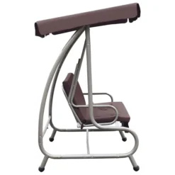 Balancelle D'extérieur Avec Auvent Couleur Café 3 -Le Coin Jardin balancelle d exterieur avec auvent couleur cafe 8718475709176 1217620