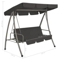 Balancelle De Jardin Avec Auvent Anthracite 192x118x175cm Acier -Le Coin Jardin balancelle de jardin avec auvent anthracite 192x118x175cm acier 3666722180443 1217604