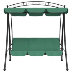 Balancelle De Jardin Avec Auvent Vert 198 Cm Tissu Et Acier -Le Coin Jardin balancelle de jardin avec auvent vert 198 cm tissu et acier 3666722929981 1503235