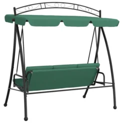 Balancelle De Jardin Avec Auvent Vert 198 Cm Tissu Et Acier -Le Coin Jardin balancelle de jardin avec auvent vert 198 cm tissu et acier 3666722929981 1503237