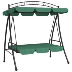 Balancelle De Jardin Avec Auvent Vert 198 Cm Tissu Et Acier -Le Coin Jardin balancelle de jardin avec auvent vert 198 cm tissu et acier 3666722929981 1503238