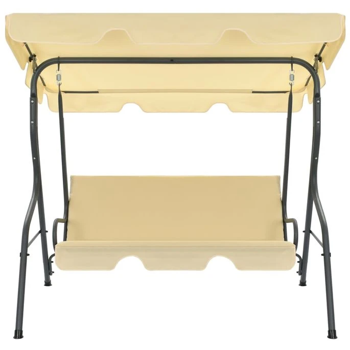 Balancelle De Jardin Blanc Crème 170 X 110 X 153 Cm 2 Balancelle De Jardin Blanc Crème 170 X 110 X 153 Cm – Image 2