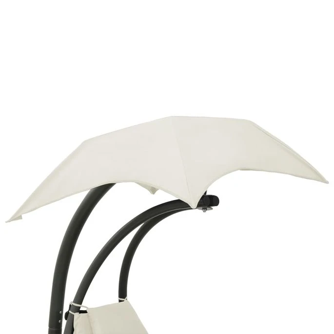 Balancelle De Jardin Crème Et Gris 190x90x200 Cm Tissu 6 Balancelle De Jardin Crème Et Gris 190x90x200 Cm Tissu – Image 6