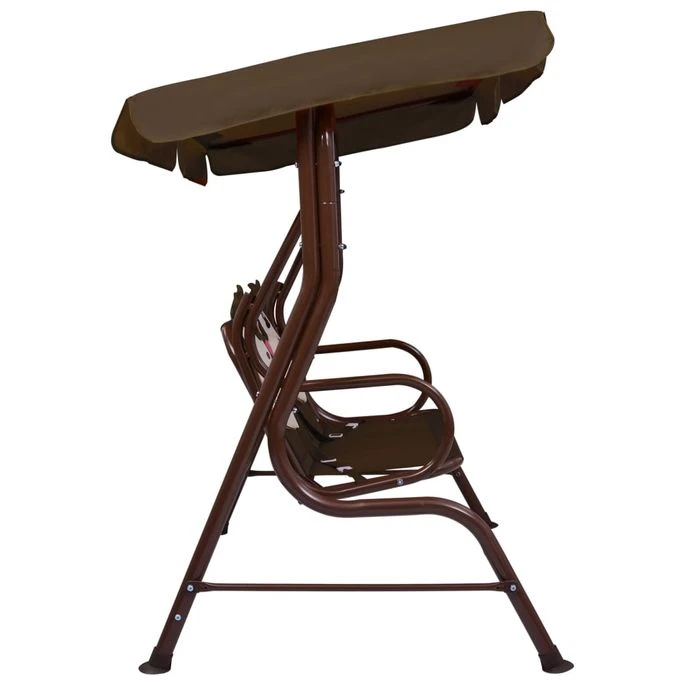 Balancelle Pour Enfants Marron 115x75x110 Cm Tissu 3 Balancelle Pour Enfants Marron 115x75x110 Cm Tissu – Image 3