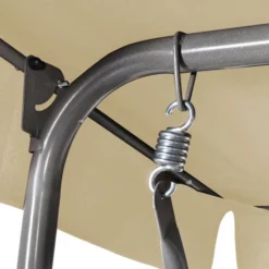 Balancelle Suspendue D'extérieur 3 Places Et Auvent Blanc Sable 7 Balancelle Suspendue D'extérieur 3 Places Et Auvent Blanc Sable -Le Coin Jardin balancelle suspendue d exterieur 3 places et auvent blanc sable 8718475876588 1354460