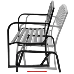 Banc Balançoire En Acier Noir -Le Coin Jardin banc balancoire en acier noir 3666722181129 1217004