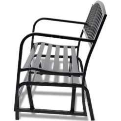 Banc Balançoire En Acier Noir -Le Coin Jardin banc balancoire en acier noir 3666722181129 1217005