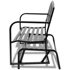 Banc Balançoire En Acier Noir -Le Coin Jardin banc balancoire en acier noir 3666722181129 1217006