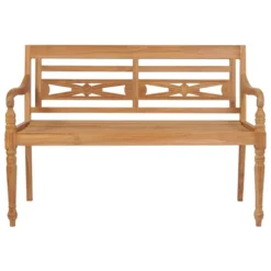 Banc Batavia Avec Coussin Crème 120 Cm Bois De Teck Massif -Le Coin Jardin banc batavia avec coussin creme 120 cm bois de teck massif 3666722869829 822901