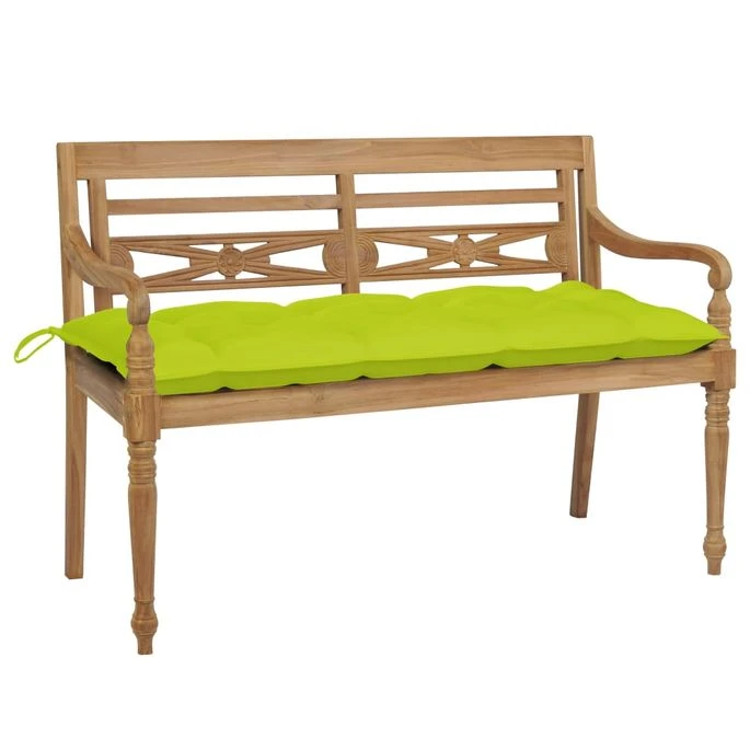 Banc Batavia Avec Coussin Vert Vif 120 Cm Bois De Teck Massif 2 1 Banc Batavia Avec Coussin Vert Vif 120 Cm Bois De Teck Massif 2