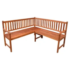 Le Coin Jardin -Le Coin Jardin banc d angle de jardin avec coussins 150cm bois d acacia massif 3666722419215 838376