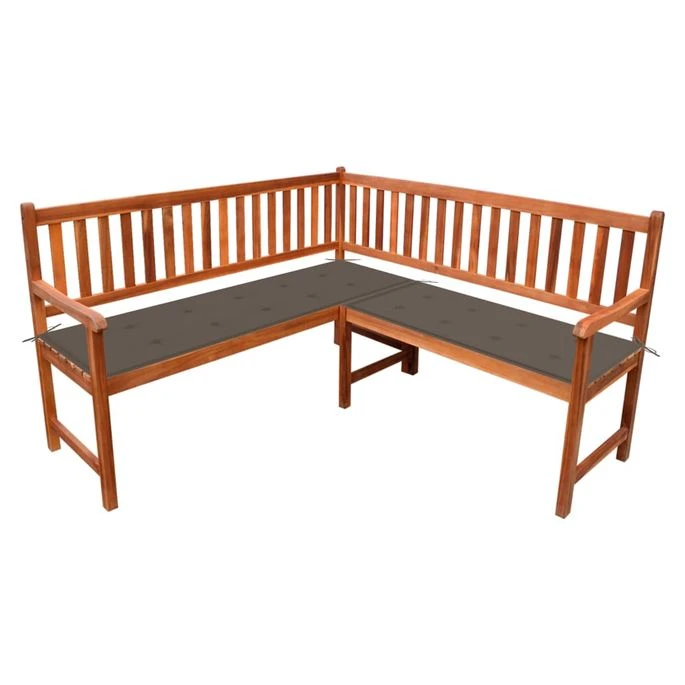 Banc D'angle De Jardin Avec Coussins 150cm Bois D'acacia Massif 4 1 Banc D'angle De Jardin Avec Coussins 150cm Bois D'acacia Massif 4