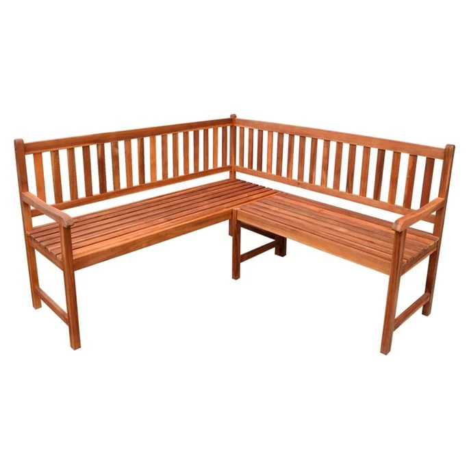 Banc D'angle De Jardin Avec Coussins 150cm Bois D'acacia Massif 2 2 Banc D'angle De Jardin Avec Coussins 150cm Bois D'acacia Massif 2 – Image 2
