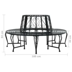 Banc D'arbre Rond Ø160 Cm Acier -Le Coin Jardin banc d arbre rond 160 cm acier 8719883813929 553809