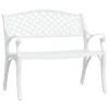 Banc De Jardin 102 Cm Aluminium Coulé Blanc